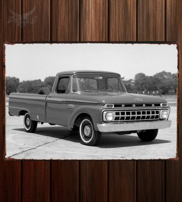 Металлическая табличка Ford F-100 Styleside Custom Cab Металлическая табличка Ford F-100 Styleside Custom Cab